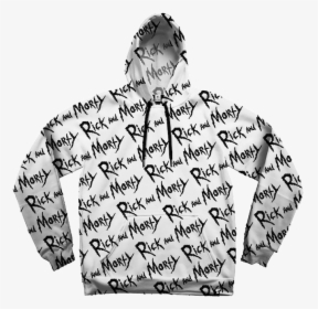 Rick And Morty Black On White Hoodie Pullover Hoodies - Hoodie, HD Png Download, Free Download