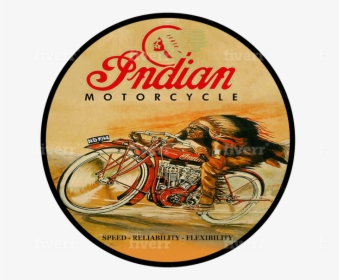 Vintage Advertisement Indian Motorcycle, HD Png Download, Free Download