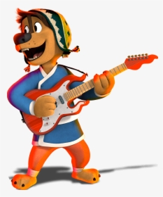 Cat Playing Guitar Clipart - Dog Playing Guitar Cartoon, HD Png Download, Free Download