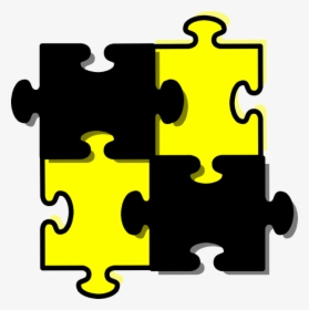 Puzzle Pieces Connected X4 - Drawing Of A Puzzle Piece, HD Png Download, Free Download