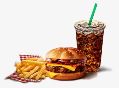 Cheeseburger Plate Fries And Drink, HD Png Download, Free Download