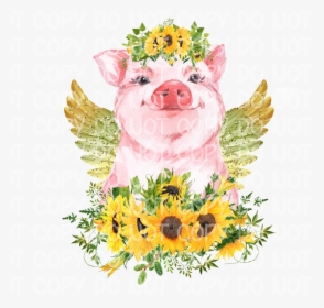 Sunflower Pig - Pig Sunflower, HD Png Download, Free Download