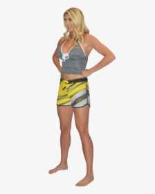 Ripped Ladies Board Shorts Yellow Pwc Jetski Apparel - Girl, HD Png Download, Free Download
