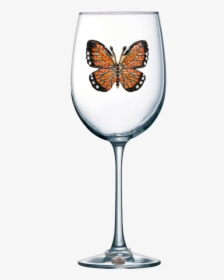 Monarch Butterfly, Stemmed Wine Glass"  Class= - Its Wine O Clock Wine Glass, HD Png Download, Free Download