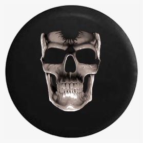 Spare Tire Cover 3d Cracked Grinning Skull Glowing - Liquid Blue Green Skull, HD Png Download, Free Download