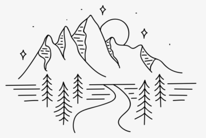 Mountains - Line Art, HD Png Download, Free Download