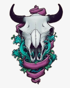 Skull Skulltattoo Coloredtattoos Tattoocolors Tattoo - Logo Satanic Png, Transparent Png, Free Download