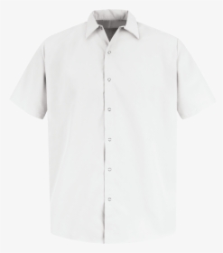 Men"s Short Sleeve Specialized Pocketless Polyester - White Short Sleeve Work Shirt, HD Png Download, Free Download