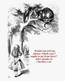 Chesire Cat Quote - Alice In Wonderland Lewis Carroll Illustrations, HD Png Download, Free Download