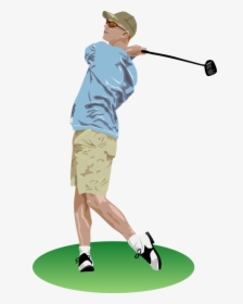 Golf,golf Equipment,ball Game - Man Golfing Clipart, HD Png Download, Free Download
