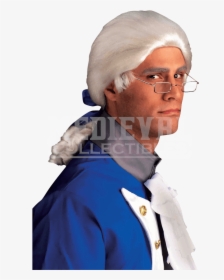 Historical White Wig - Founding Father Low Ponytail, HD Png Download, Free Download