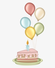 Cute Clipart Birthday Cake Png Royalty Free Library - Happy Birthday Clipart Balloon And Cake, Transparent Png, Free Download