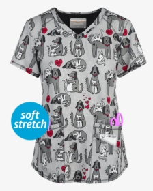 Skechers Cats And Dogs Scrub Top, HD Png Download, Free Download