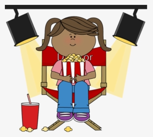Girl Eat Popcorn Clipart, HD Png Download, Free Download