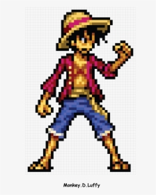 Monkey - D - Luffy - Pixel Art One Piece Luffy, HD Png Download, Free Download