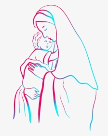 Mary With Jesus - Mary And Jesus Clipart, HD Png Download, Free Download