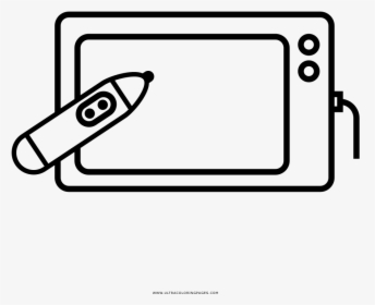 Drawing Tablet Coloring Page - Line Art, HD Png Download, Free Download