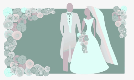 Drawing, Silhouette, Bride, Groom, Cartoon, Free, And - Animated Bride And Groom Hd, HD Png Download, Free Download