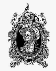 #frame #picture #gothic #skeleton #skull #dead #undead - Illustration, HD Png Download, Free Download