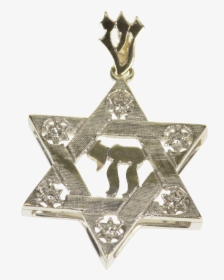 14k Jewish Hebrew Chai Star Of David Diamond Symbol - Emblem, HD Png Download, Free Download