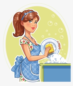 Transparent Cleaning Lady Png - Washing Plate Washing Dishes Clipart, Png Download, Free Download