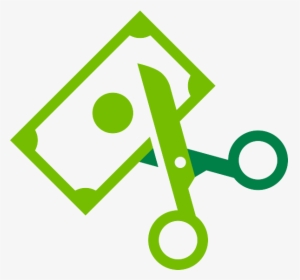 Green Icon Of Scissors Cutting Money - Circle, HD Png Download, Free Download