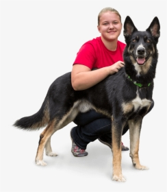 Image Of A Dog With A Girl - East-european Shepherd, HD Png Download, Free Download