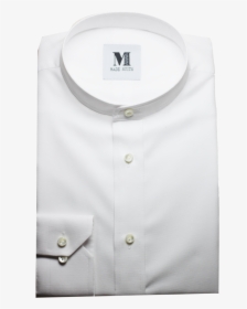 White Oxford Mandarin Collar Made Suits Shirts - Button, HD Png Download, Free Download