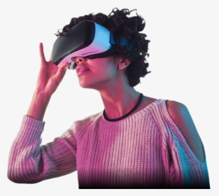 Photo Of A Lady Wearing A Virtual Reality Headset - Website Scroll Mockup, HD Png Download, Free Download