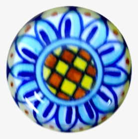 Pottery Italy Knob Blue, Light Blue, Yellow Orange - Circle, HD Png Download, Free Download