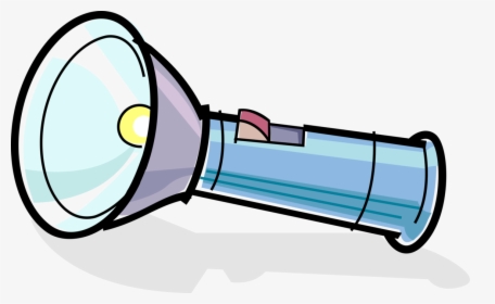 Portable Flashlight Or Vector Image Illustration Of - Transparent Torch Light Cartoon, HD Png Download, Free Download