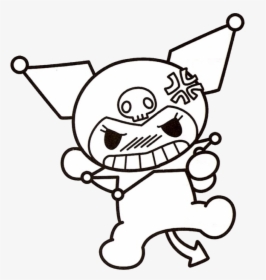 Kuromi Sanrio Hellokitty Mymelody Angry Cute Kuromistic - Kuromi Black And White, HD Png Download, Free Download