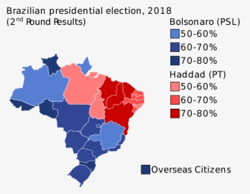 Brazil Election Results 2018 , Png Download - Brazil Election Map 2018, Transparent Png, Free Download