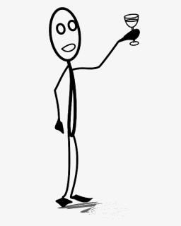 Stick Figure With Drink , Png Download - Sad Stick Figure Png, Transparent Png, Free Download
