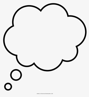 Thought Bubble Coloring Page - Think Cloud With Transparent Background, HD Png Download, Free Download