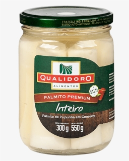 Qualidoro / Carcarai Palmito Premium Inteiro 550 Grs - Palmito De Pupunha Picado Em Conserva Qualidoro Vidro, HD Png Download, Free Download