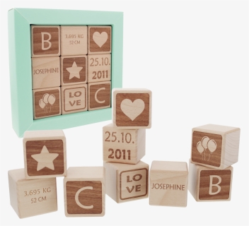 Engraved Wooden Cubes - Personalisierte Geschenke Zur Geburt Holz, HD Png Download, Free Download