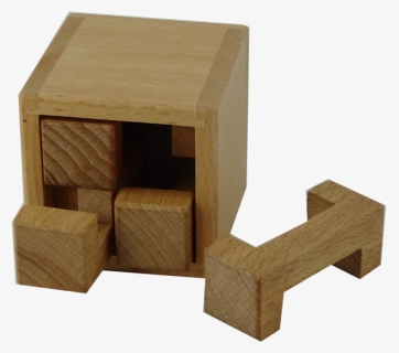 4 Blocks In A Cube Interlocking Puzzle - Plywood, HD Png Download, Free Download