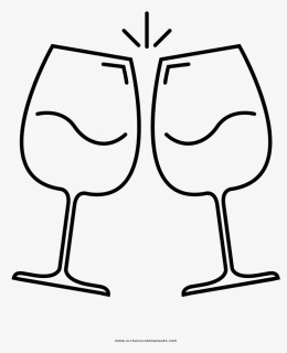Wine Glasses Coloring Page Champagne Stemware - Wine Glass Coloring Page, HD Png Download, Free Download