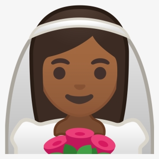 Bride With Veil Medium Dark Skin Tone Icon - Emoji Novia Png, Transparent Png, Free Download
