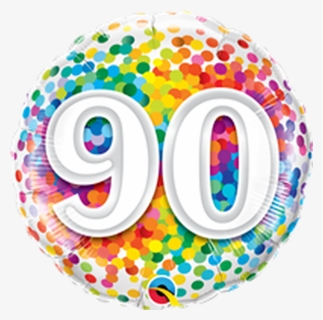 18"q Hb 90 Rainbow Confetti - Ballon Anniversaire 80 Ans, HD Png Download, Free Download