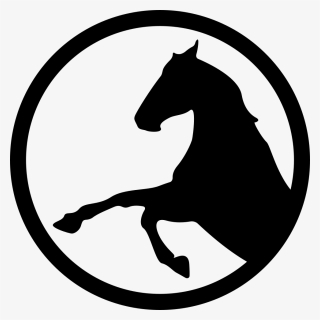 Horse Raising Front Feet Inside A Circle Outline, HD Png Download, Free Download