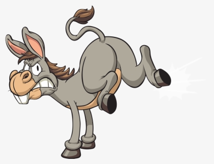 Donkey Kick Clip Art - Cartoon Donkey, HD Png Download, Free Download