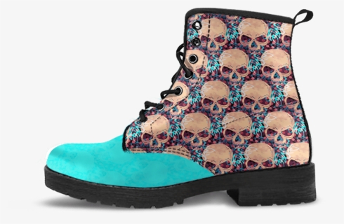 Skull Obsession Watercolor Skull Men"s Boots - Work Boots, HD Png Download, Free Download