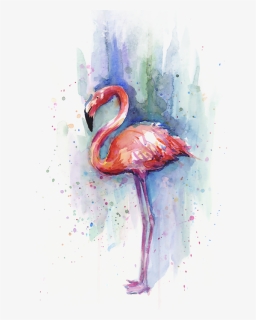 Click And Drag To Re-position The Image, If Desired - Pink Flamingo Watercolor, HD Png Download, Free Download
