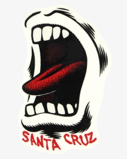 Santa Cruz Screaming Hand Mouth Sticker, HD Png Download, Free Download