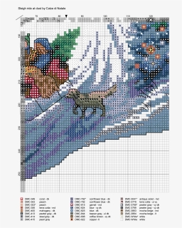 Sleigh Ride At Dust 9 Cross Stitch Christmas Stockings, - Sleigh Ride Cross Stitch Free Patterns Sants Sleds, HD Png Download, Free Download