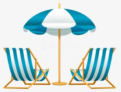 Free Png Download Beach Umbrella With Chairs Free Clipart - Beach Chairs And Umbrella Clipart, Transparent Png, Free Download