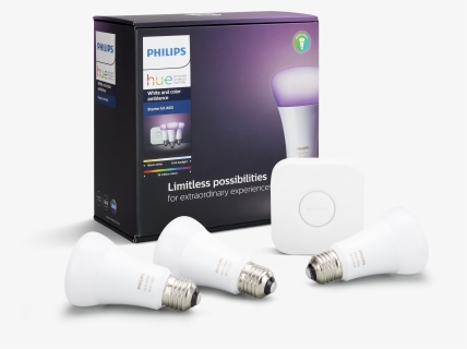 Hue White And Color Ambiance Starter Kit E26 - Starter Kit Philips Hue White A60 E27, HD Png Download, Free Download