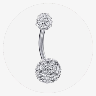 Bodyj4you® 14g Crystal Belly Button Ring Bling - Barbell Piercing For Belly Button, HD Png Download, Free Download